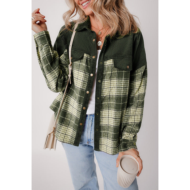 Veste à carreaux verts chic