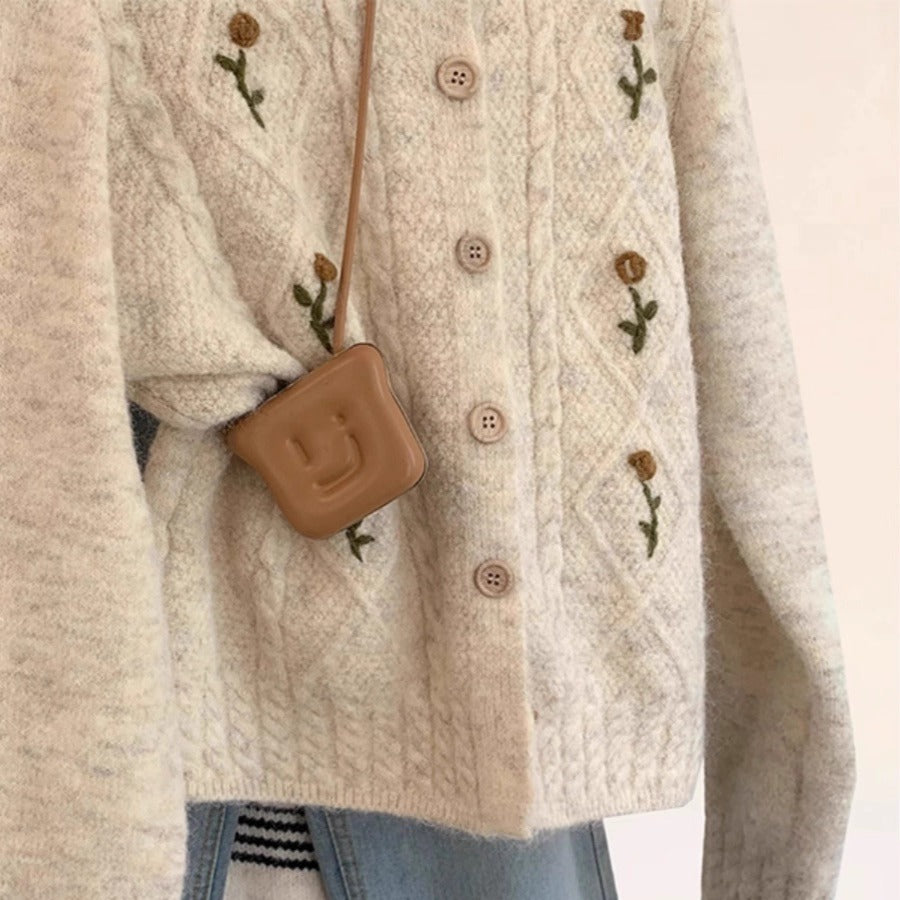 Cardigan Fleuri Brodé