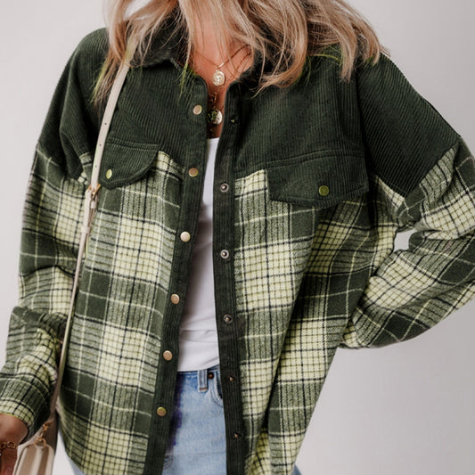 Veste à carreaux verts chic