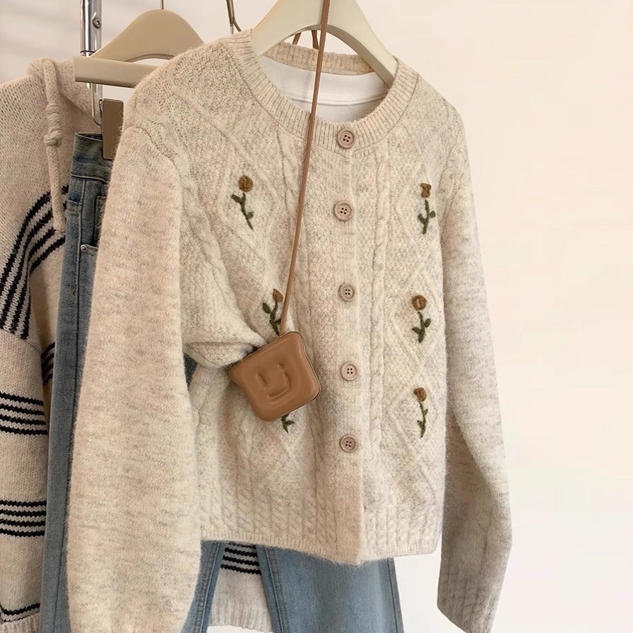 Cardigan Fleuri Brodé